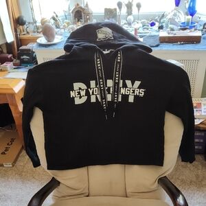 New York Rangers DKNY cropped hoodie sweatshirt